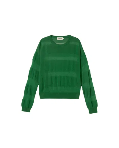 Thinking Mu Women's Green Knitted Sweater Be