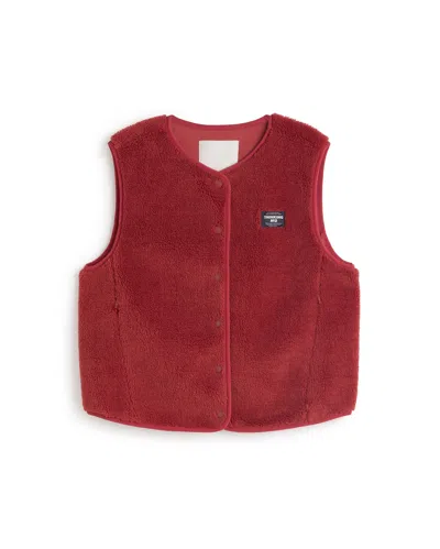 Thinking Mu Women's Jay Red Sheepskin Vest In Multi