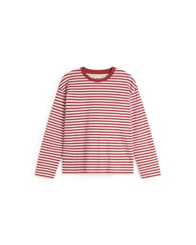 Thinking Mu Women's Long-sleeve Red Striped Emily T-shirt