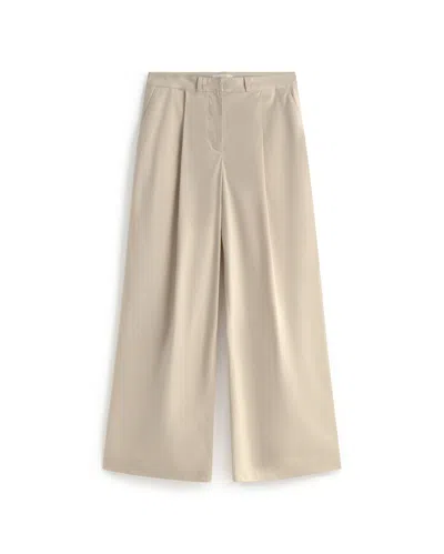 Thinking Mu Women's Neutrals Beige Wide Leg Patty Pants