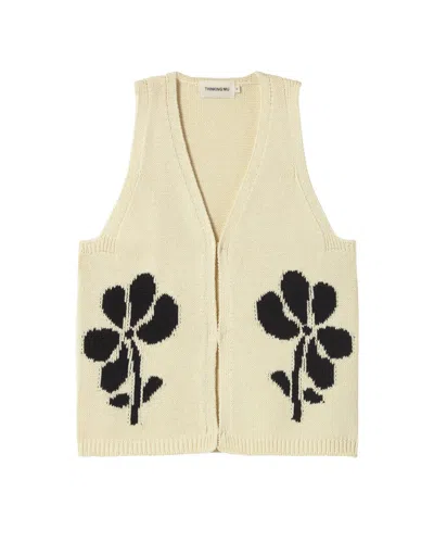 Thinking Mu Women's Neutrals Ecru Knitted Vest Marygold Robbie