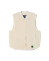 Thinking Mu Women's Neutrals Ivory Fleece Jay Vest In White