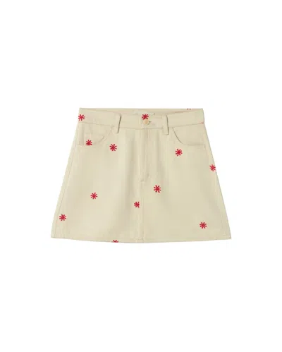 Thinking Mu Women's Neutrals Kimmy Raw Skirt In White