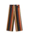 Thinking Mu Women's Orange Striped Wide Leg Burnley Hedda Pants In Multi