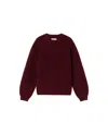 Thinking Mu Women's Red Garnet Wool Carmen Sweater In Red
