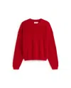 Thinking Mu Women's Red Organic Cotton Carmen Sweater In Red