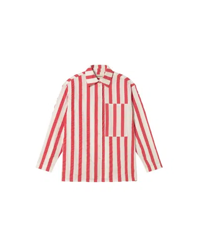 Thinking Mu Women's Red Striped Blouse Marcelle