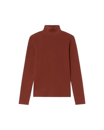 Thinking Mu Women's Rib Brown Organic Cotton Aine Top