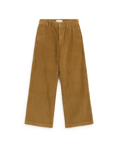 Thinking Mu Women's Serena Brown Corduroy Straight-leg Pants In Green