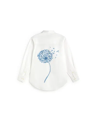 Thinking Mu Women's White Dandelion Odie Oversize Shirt
