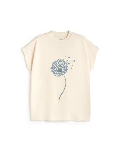 Thinking Mu Women's White Ecru Dandelion Volta T-shirt