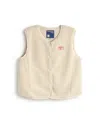 Thinking Mu Women's White Ecru Fleece Jay Vest In Neutral