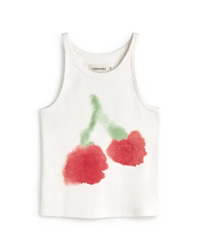 Thinking Mu Women's White Halter Blurry Cherry Halter Top Harriet