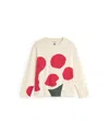 Thinking Mu Women's White Long Sleeve Flower Emily T-shirt In White