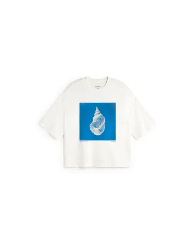 Thinking Mu Women's White Oversize Sea Treasure Lena T-shirt In Neutral