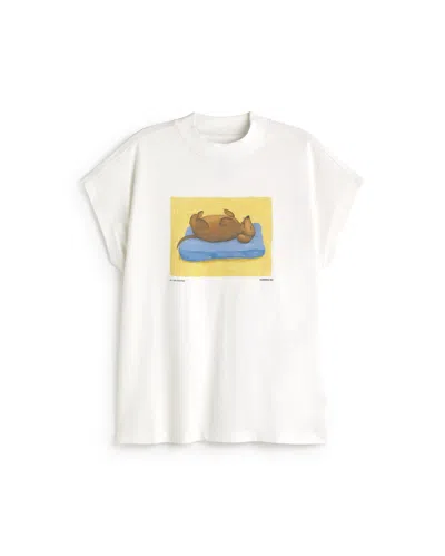 Thinking Mu Women's White Siesta Dog Volta T-shirt