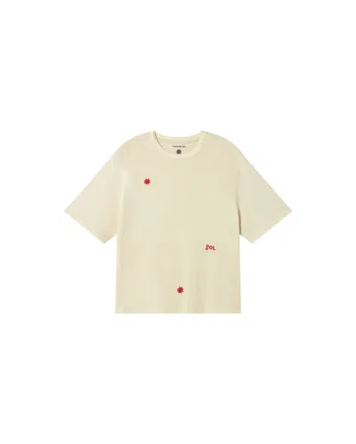 Thinking Mu Women's White T-shirt Solsol Lucia