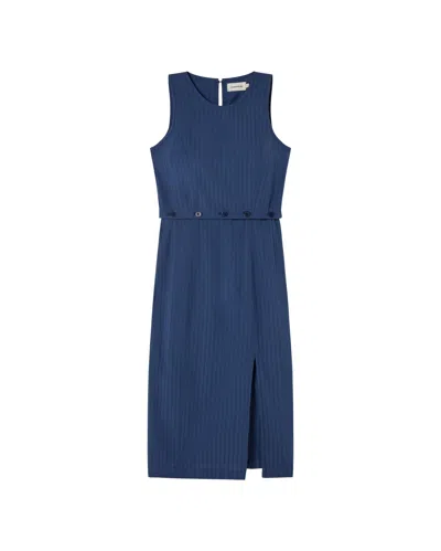 Thinking Mu Women's Wila Seersucker Blue Dress