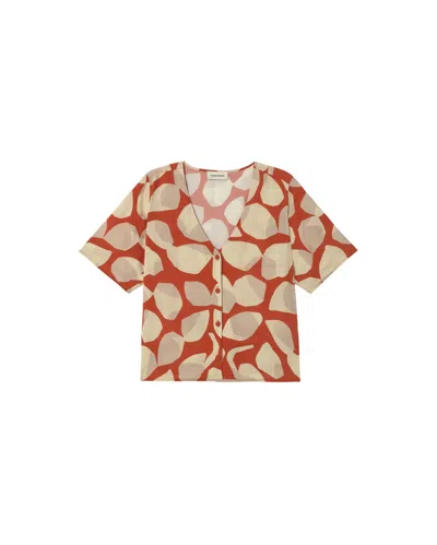 Thinking Mu Women's Yellow / Orange Multicolor Leaf Light Blouse Libelula In Yellow/orange