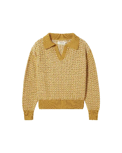 Thinking Mu Women's Yellow / Orange Yellow Knitted Paquita Sweater In Yellow/orange