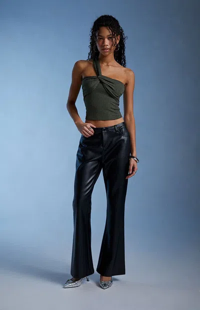 Third Charm Women's Alisha Sparkle Asymmetrical Tank Top In Green