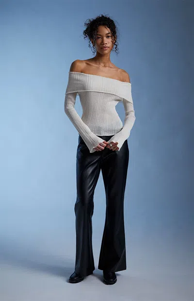 Third Charm Women's Blake Sheer Off-the-shoulder Sweater In Ivory In White