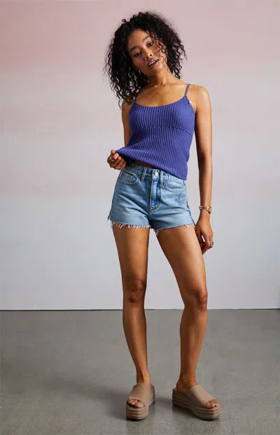 Third Charm Women's Hyacinth Crochet Charm Tank Top In Blue