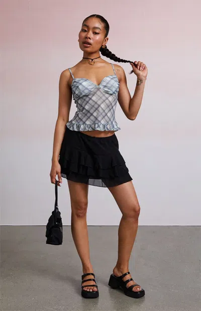 Third Charm Women's Kiki Mesh Sweetheart Ruffle Tank Top In Multi