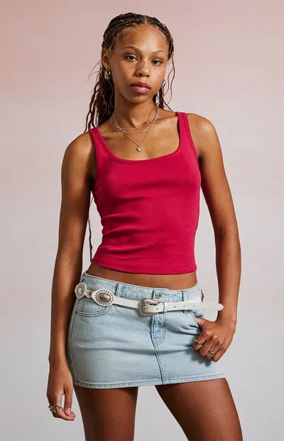 Third Charm Women's Melrose Scoop Tank Top In Red