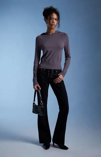 Third Charm Women's Riley Knit Hoodie In Gray