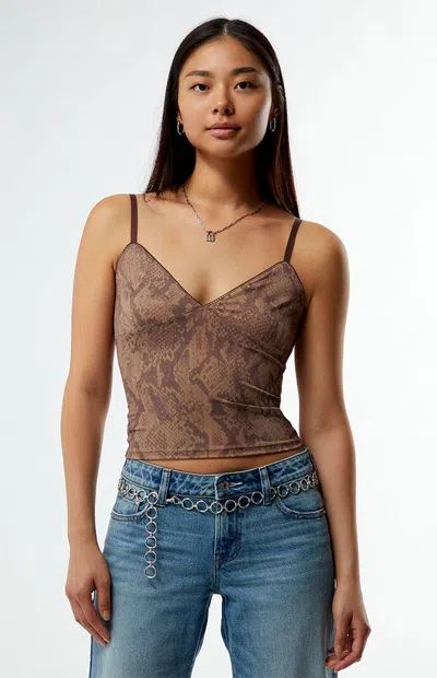 Third Charm Women's Rosie Tank Top In Snake In Brown