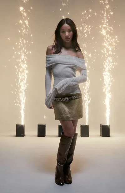 Third Charm Women's Shine Mini Skirt In Gold In Brown