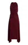 Third Form Allure Gathered Midi Dress In Burgundy