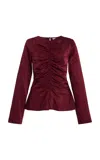 Third Form Allure Gathered Top In Burgundy