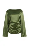 Third Form Anchored Satin Top In Green