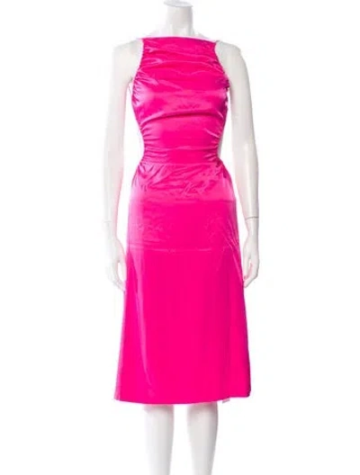 Pre-owned Third Form Bateau Neckline Midi Length Dress W/ Tags In Pink