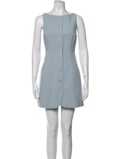 Pre-owned Third Form Bateau Neckline Mini Dress In Blue