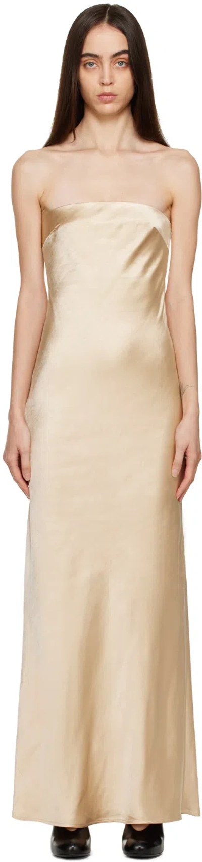 Third Form Beige Tie Back Maxi Dress In Sand