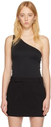 Third Form Black Form One Shoulder Tank Top In Black