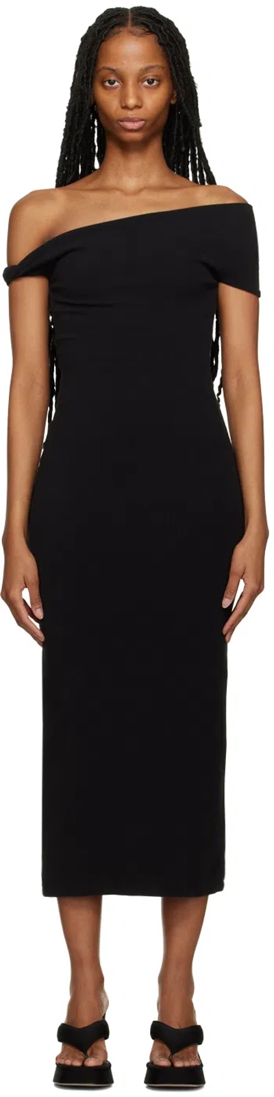 Third Form Black Intertwined Midi Dress