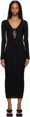 Third Form Liaison Knit Keyhole Maxi Dress In Black In Black