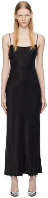 Third Form Black Lip Service Bias Maxi Dress In Jet Black