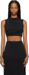 Third Form Black Mode Tuck Tank Top In Washed Black