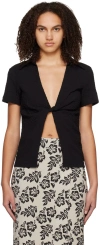 Third Form Twist-front Stretch-crepe Top In Black