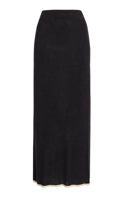 Third Form Bound Knit Midi Skirt In Black