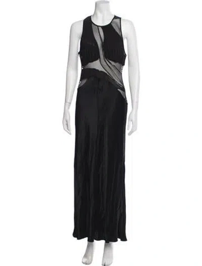 Pre-owned Third Form Crew Neck Long Dress In Black