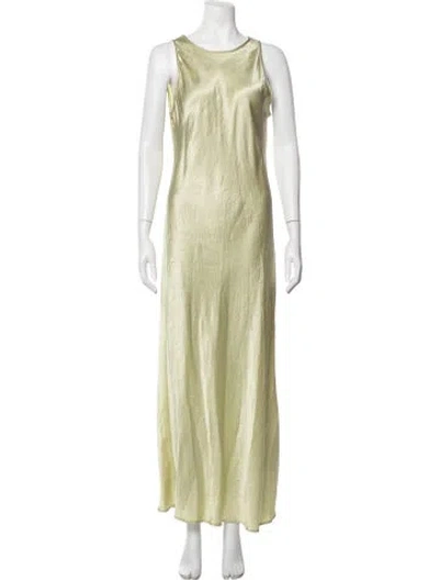 Pre-owned Third Form Crew Neck Long Dress In Green