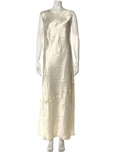 Pre-owned Third Form Crew Neck Long Dress In Neutrals