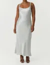 Third Form Crush Bias Classic Slip Maxi Dress In Silver In Silver