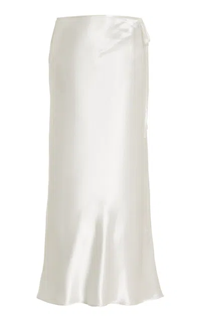 Third Form Disposition Satin Midi Slip Skirt In White
